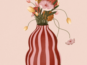 Lámina ilustrada florero