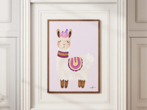 Lámina infantil Llama colorida